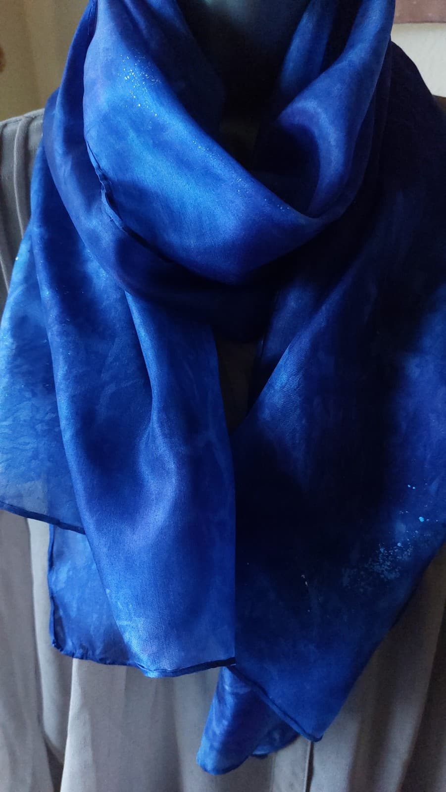 Night Sky hand-painted silk scarf by Faye Waddington — view 1