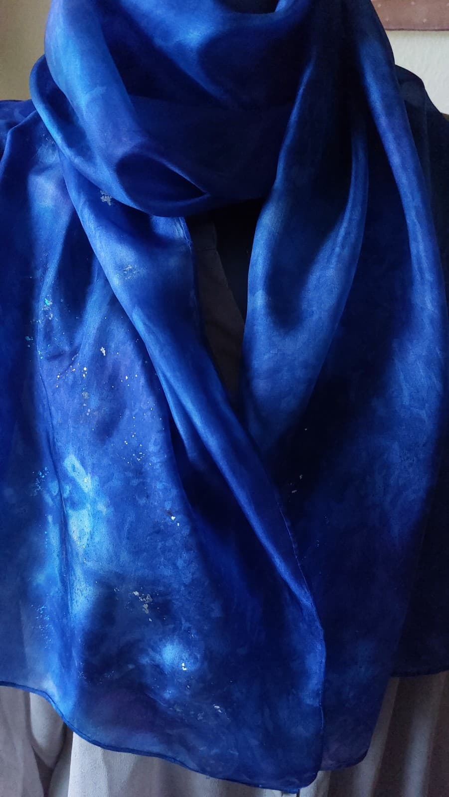 Night Sky hand-painted silk scarf by Faye Waddington — view 2