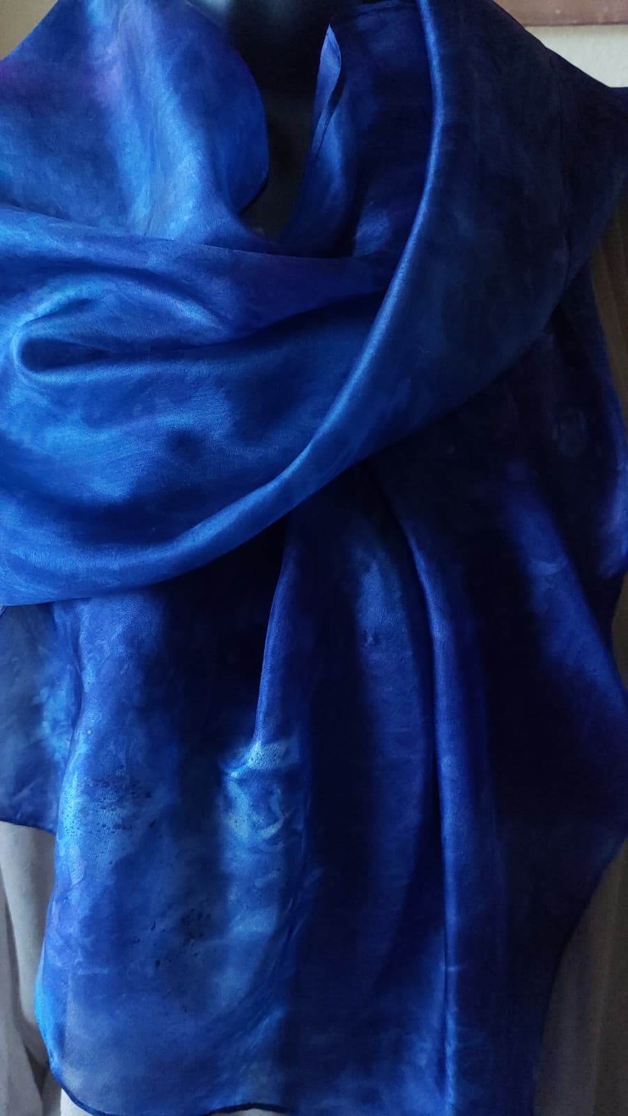 Night Sky hand-painted silk scarf by Faye Waddington — view 3
