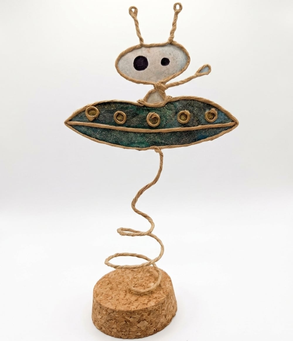 Alien Explorer Spaceship Sculpture — handmade sculpture by Anoush Waddington