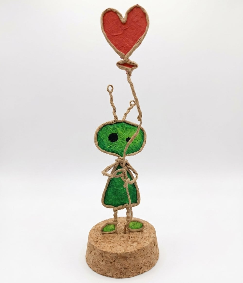 Heartfelt Alien Sculpture — handmade sculpture by Anoush Waddington