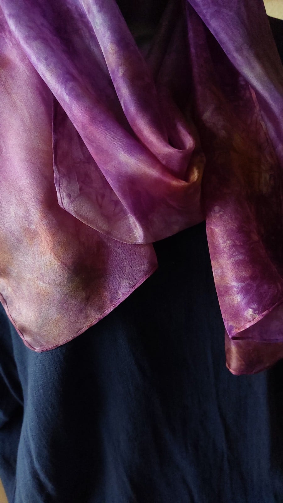 Glow Purple hand-painted silk scarf by Faye Waddington — view 1