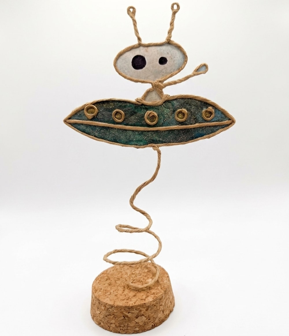 Alien Explorer Spaceship Sculpture — handmade sculpture by Anoush Waddington
