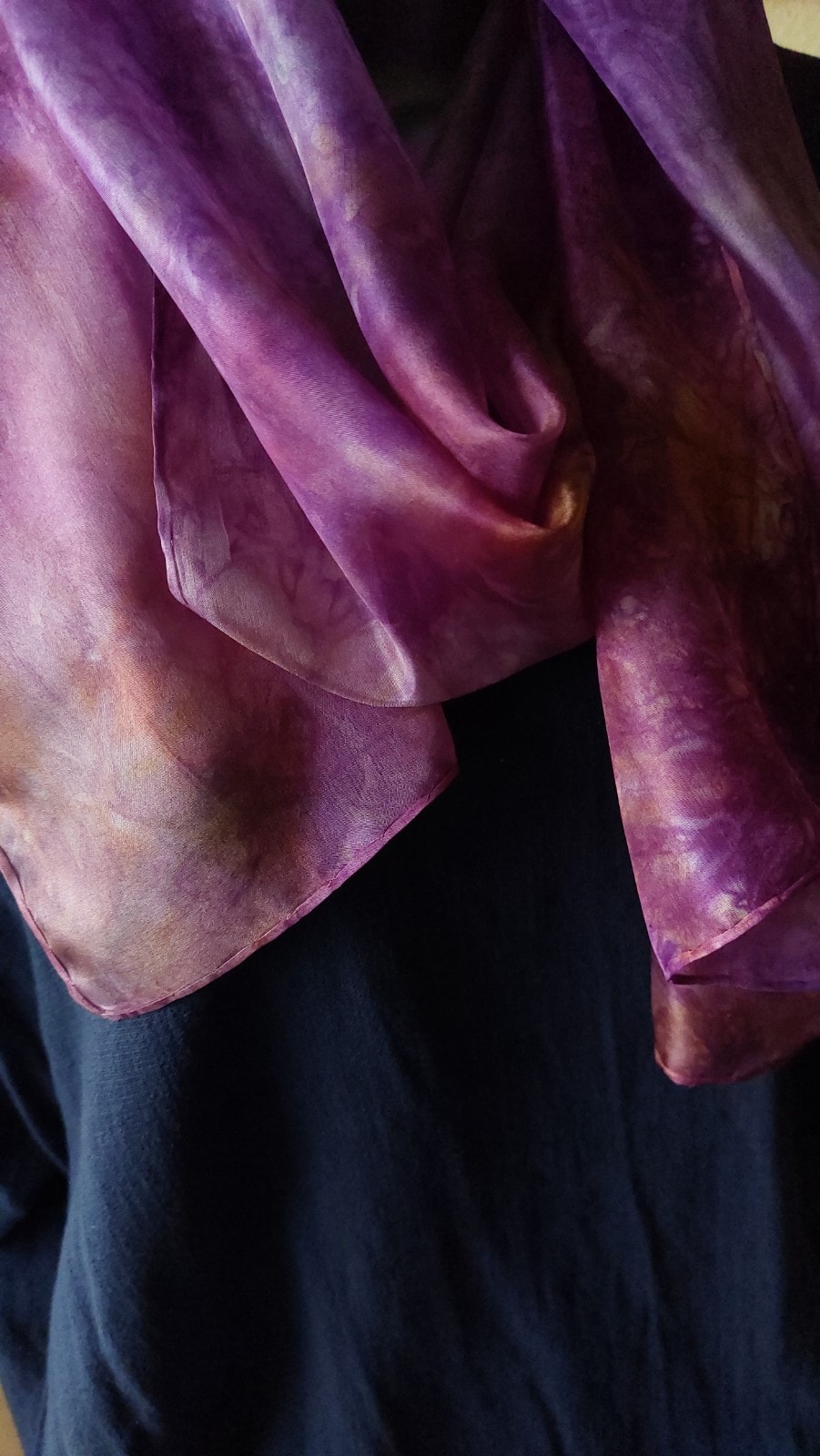 Glow Purple hand-painted silk scarf by Faye Waddington — view 1
